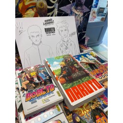Pour l’achat d’un tome au choix dans l’univers NARUTO ou BORUTO un exlibris facsimilé dédicacé en quantité limitée offert