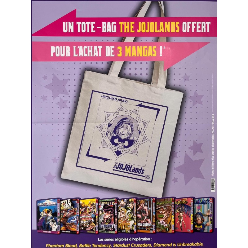 Tote bag Jojo's bizarre adventure OFFERT A L'ACHAT DE TROIS VOLUMES DE JOJO'S BIZARRE ADVENTURE