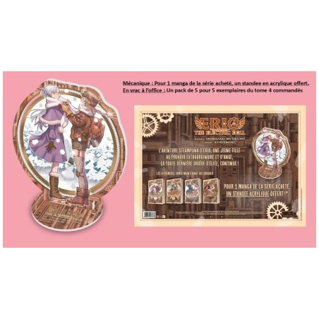 Un standée exclusifs offert pour l’achat d'un tome de Erio & The Electric Doll.